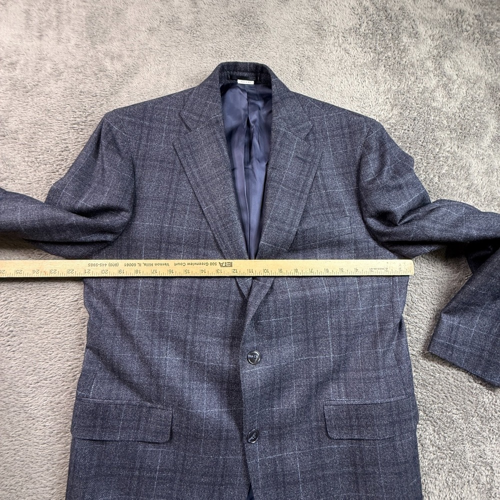 Atelier Munro EU54 US44 Navy Windowpane Blazer Loro Piana Silk Air Wool Blue - Picture 8 of 12
